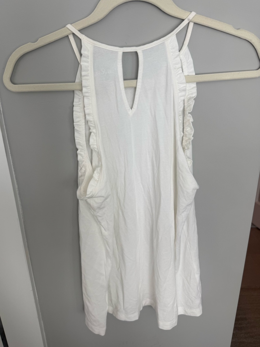 Lily Pulitzer Women's White Ruffle Strap Tank Top